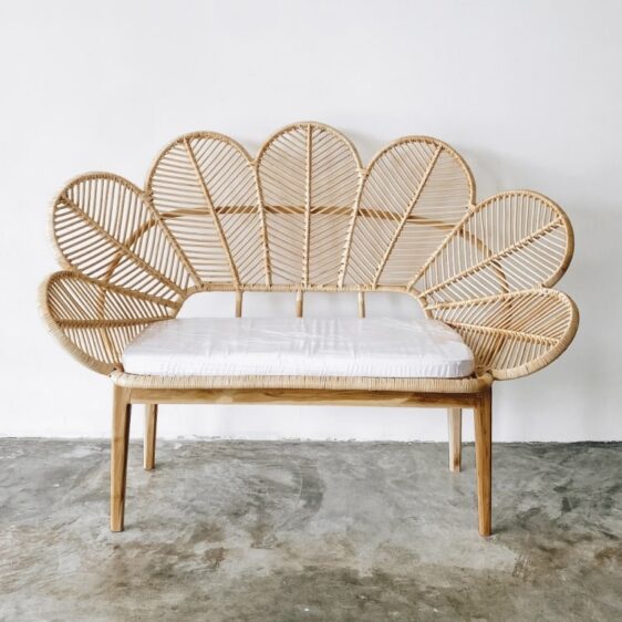Afaf Flower Rattan Double Seater
